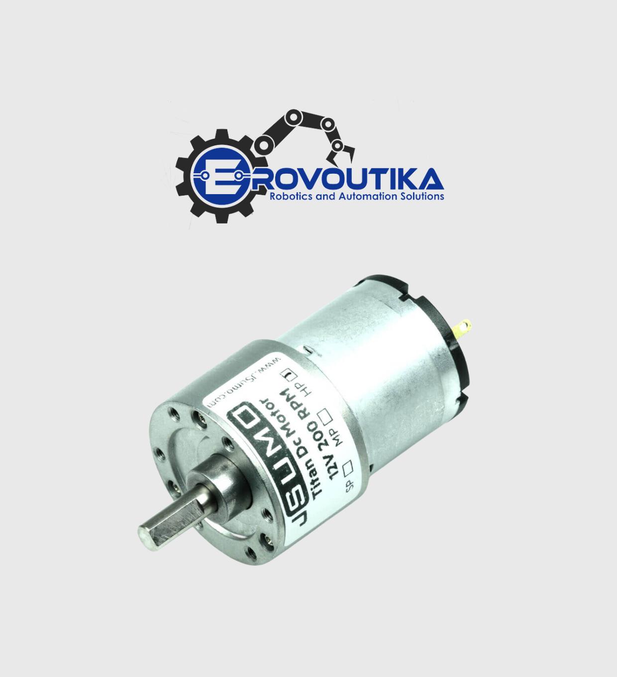 Titan Dc Gearhead Motor 12V 200 RPM (60:1) | Shop |Erovoutika